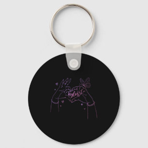Girl Retro I Love Taylor First Name Personalized G Keychain