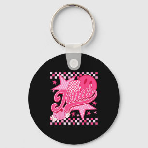 Girl Retro Jonas Groovy Flower First Name D 80's  Keychain