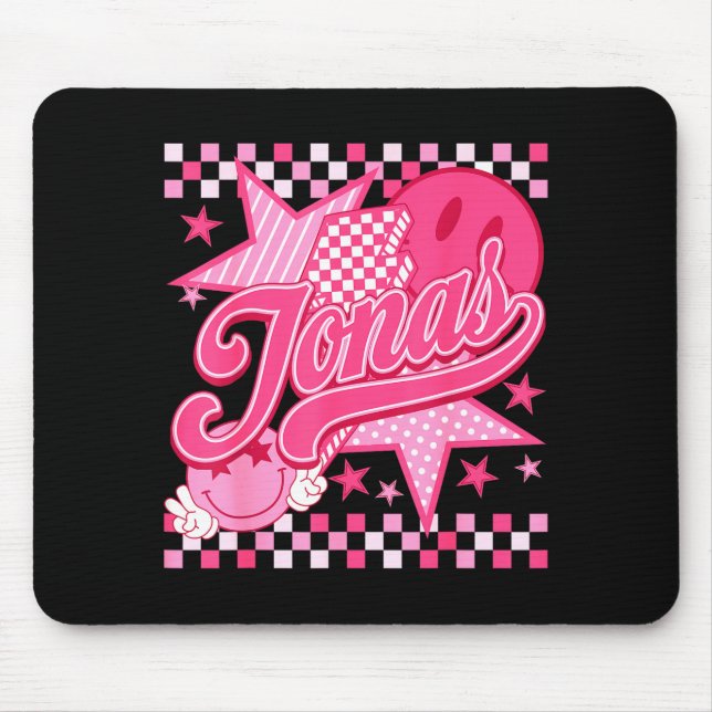 Girl Retro Jonas Groovy Flower First Name D 80's  Mouse Pad (Front)