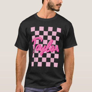 Girl Retro TAYLOR First Name Personalized Groovy B T-Shirt