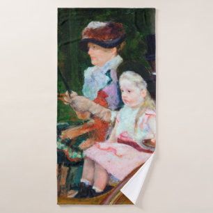 Girl Riding a Carriage, Mary Cassatt Bath Towel