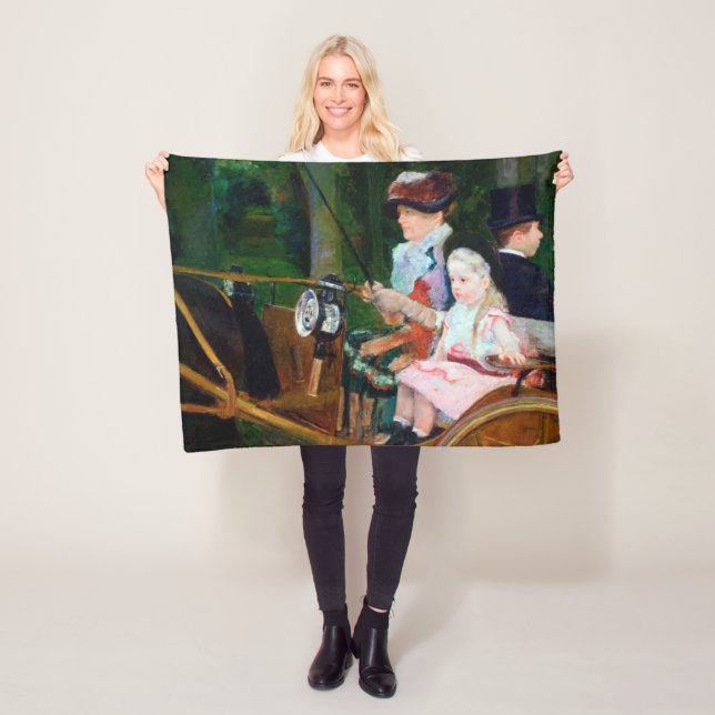 Girl Riding a Carriage, Mary Cassatt Fleece Blanket (In Situ)