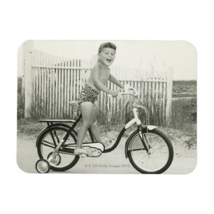 Girl Riding Bicycle Magnet