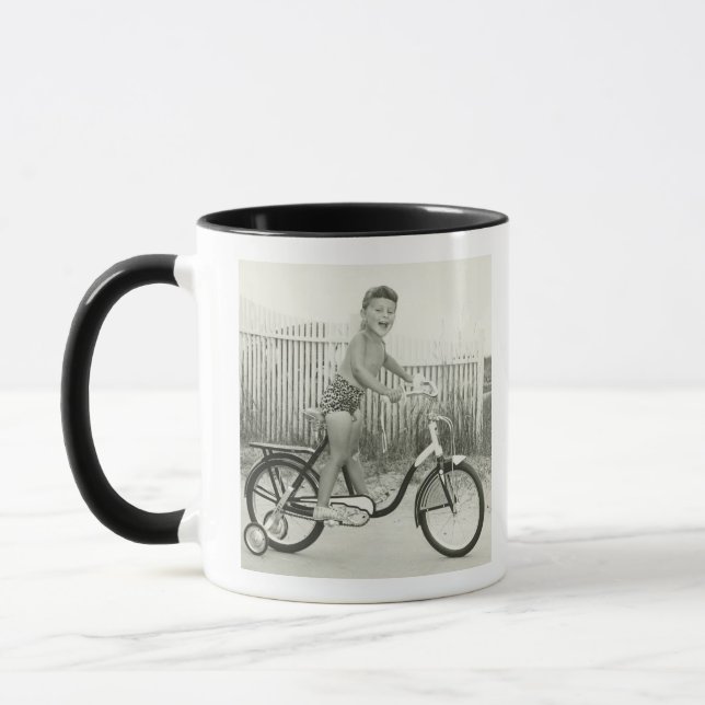 Girl Riding Bicycle Mug (Left)