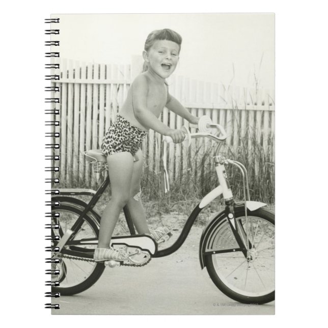 Girl Riding Bicycle Notebook (Front)