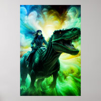 Girl Riding Dinosaur for Adults + Kid's Wall Room