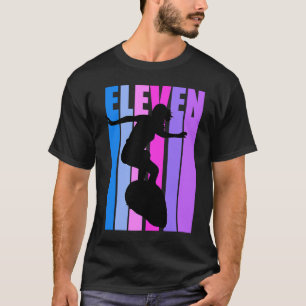 Girl Riding Waves 11th Surfing Birthday Pink Surfe T-Shirt