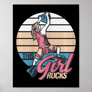 Girl Rock Climber Climbing Bouldering Alpinist Mou Poster