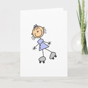Girl Roller Skating Card