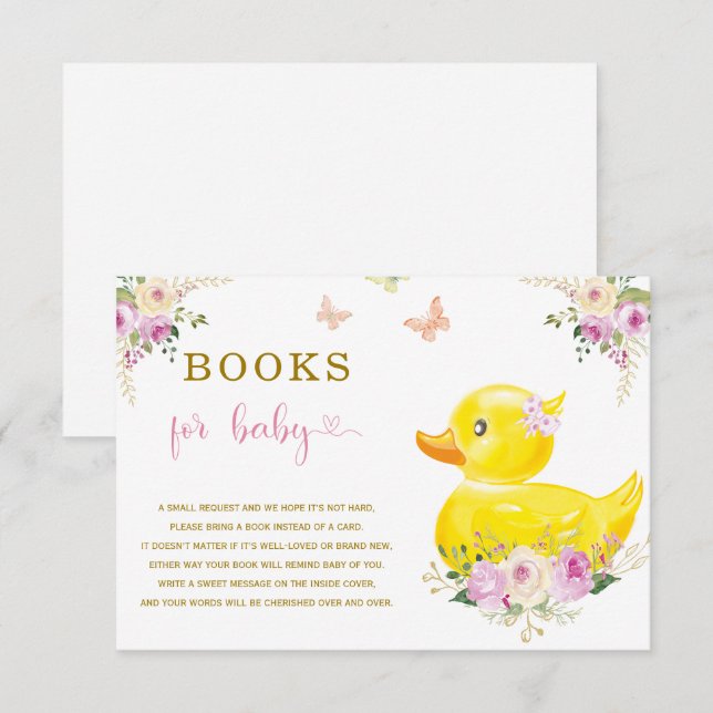 Girl Rubber Duck Books for Baby cards (Front/Back)