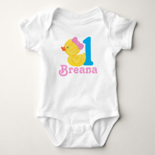 Girl Rubber Duck Personalized Birthday Bodysuit