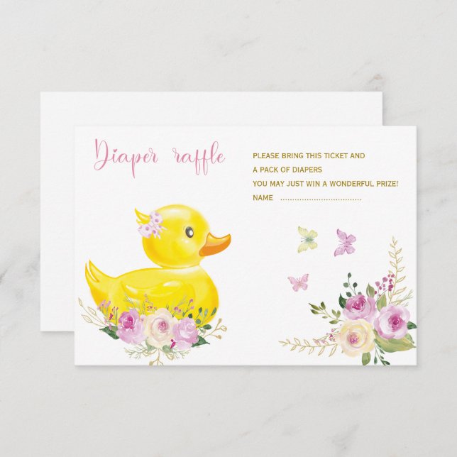 Girl Rubber Duck raffle cards (Front/Back)
