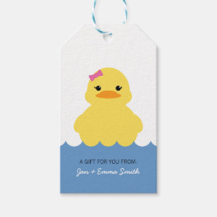 girl rubber ducky BABY SHOWER favour tag