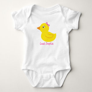 Girl Rubber Ducky Duck Personalized Baby T-Shirt Bodysuit