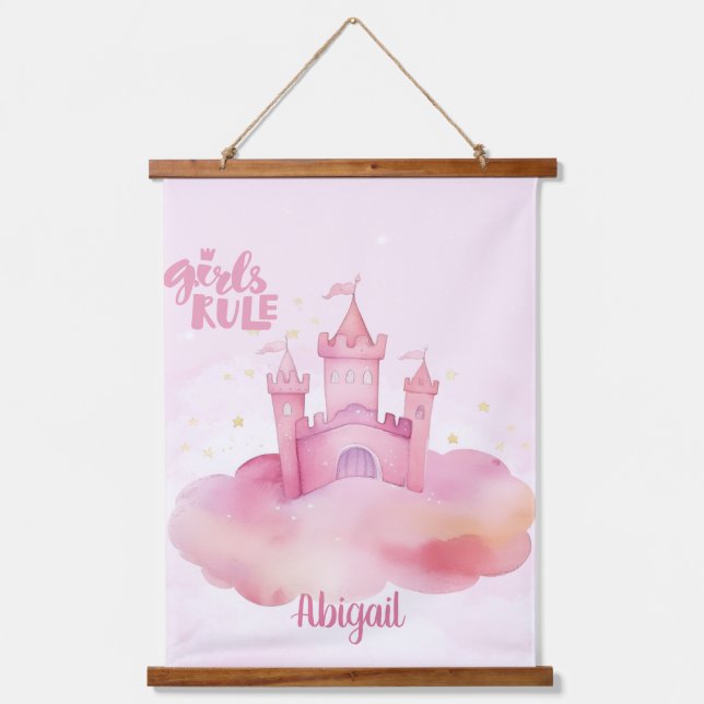 Girl Rule Palace on the Pink Cloud customizable Hanging Tapestry (Front)