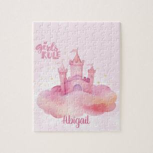 Girl Rule Palace on the Pink Cloud customizable Jigsaw Puzzle