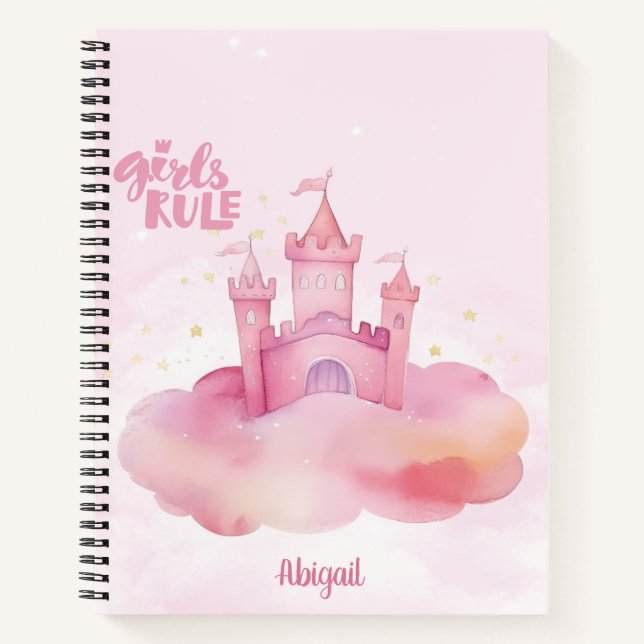 Girl Rule Palace on the Pink Cloud customizable Notebook (Front)