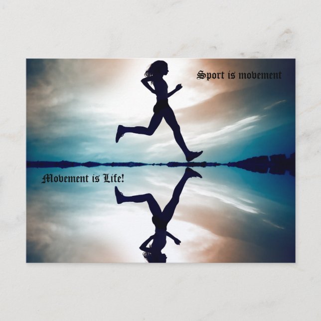 Girl runs postcard (Front)