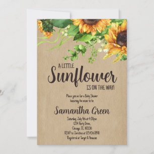 Girl Rustic Sunflower Baby Shower Invitation