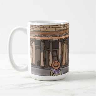 Girl s sitting front of Pantheon in Rome. Coffee Mug