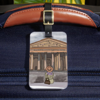 Girl s sitting front of Pantheon in Rome. Luggage Tag