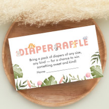 Girl Safari Animal Baby Shower Diaper Raffle