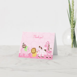 Girl Safari Pink Jungle Folded Merci Notes