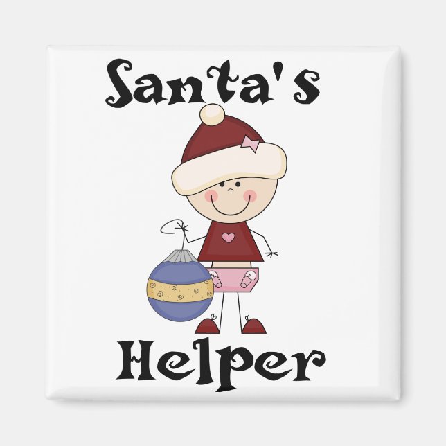 Girl Santa's Helper T-shirts and Gifts Magnet (Front)