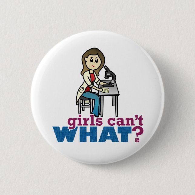 Girl Scientist 2 Inch Round Button (Front)