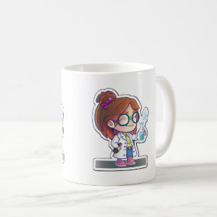 Girl Scientist Sticker Art Classic Mug, 11 oz  Coffee Mug