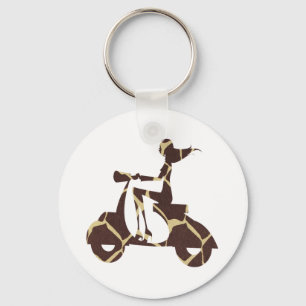 girl scooter dark giraffe keychain