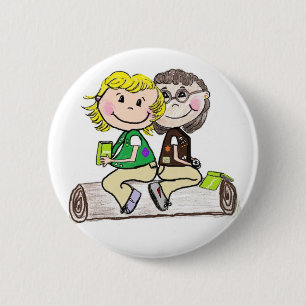 Girl Scout Junior Brownie Outdoors 2 Inch Round Button