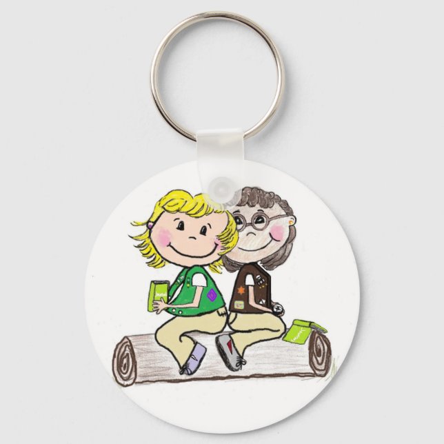 Girl Scout Junior Brownie Outdoors Keychain (Front)