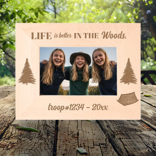 Girl Scout Life Is Better in the Woods Custom Etched Frames