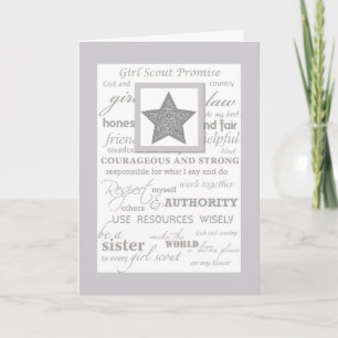 Girl Scout Silver Award Congratulations with Star Card