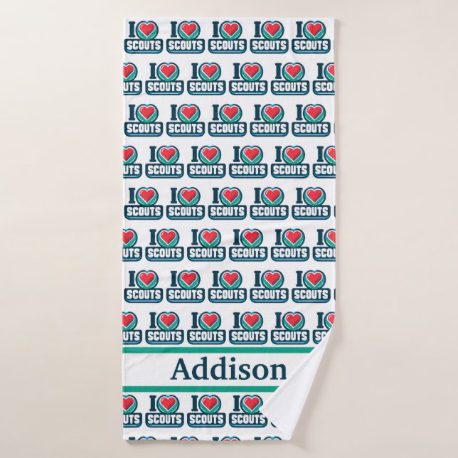 Girl Scouting I Heart Scouts Towel (Bath Towel)