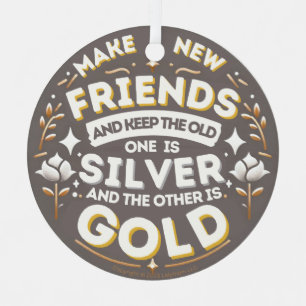 Girl Scouting Make New Friends  Metal Ornament