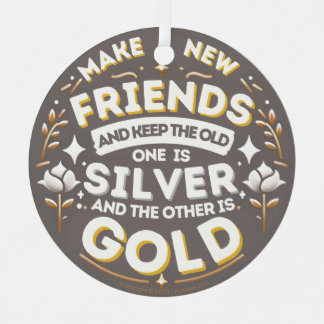 Girl Scouting Make New Friends Metal Ornament