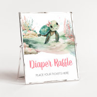 Girl Sea Turtle Baby Shower Diaper Raffle