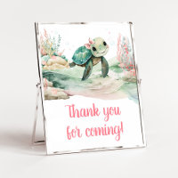 Girl Sea Turtle Baby Shower Thank you for Coming