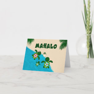 GIRL Sea TURTLE Family Baby Shower Thank You PINK Card