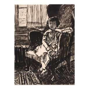 Girl Seated in Chair (ca. 1917-1918)  Canvas Print