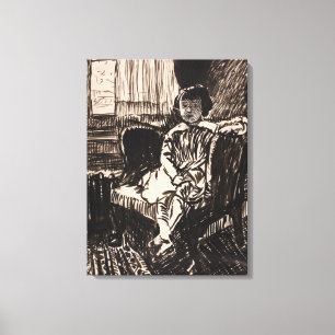 Girl Seated in Chair (ca. 1917-1918) Canvas Print