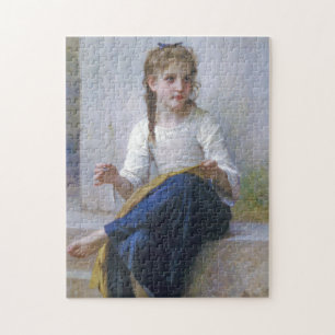 Girl Sewing, Bouguereau Jigsaw Puzzle
