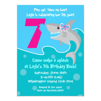 Girls 7th Birthday Party Invitations & Announcements ... Girls 7th Birthday Party Invitations & Announcements ...