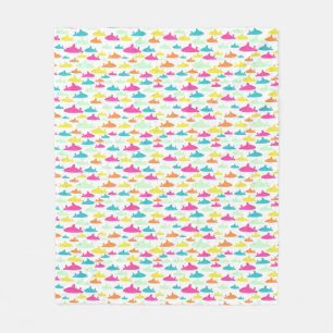 Girl Shark Pattern Fleece Blanket