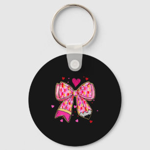 Girl Shirt Coquette Bow Leopard Hearts Valentine Keychain