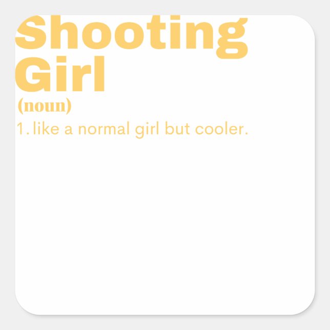Girl - Shooting Square Sticker (Front)