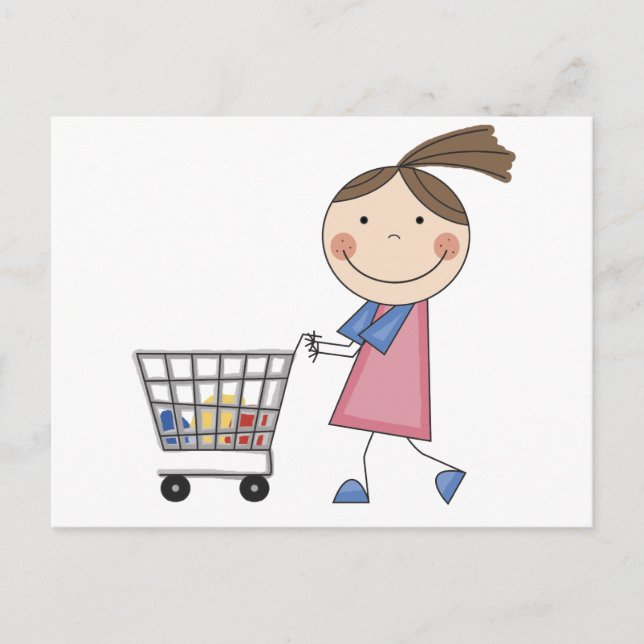 Girl Shopping T-shirts and Gifts Postcard (Front)