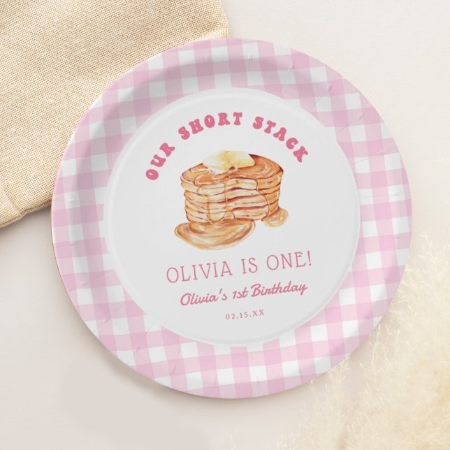 Girl Short Stack Pancake Breakfast Birthday Party Paper Plate (Creator Uploaded)